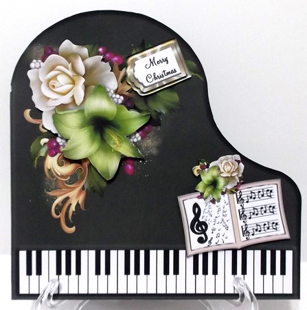 Baby Grand Piano - Black 5 - Winters Blooms by Suzi Cooper