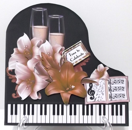 Baby Grand Piano - Black 12 - Celebration Lilies by Suzi Cooper