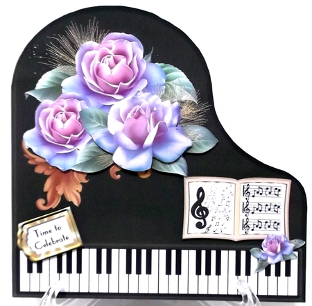 Baby Grand Piano - Black 14 - Delicate Rose by Suzi Cooper
