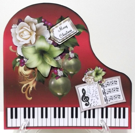 Baby Grand Piano - Red 2 - Winters Blooms by Suzi Cooper
