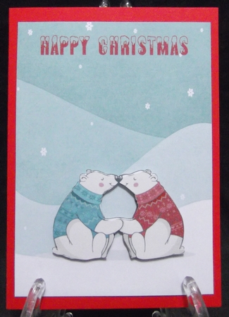 3 x BEARS QUICK CHRISTMAS CARD FRONTS by Suzi Cooper