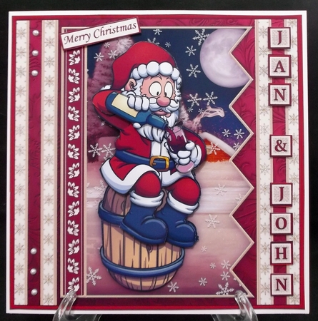 MERRY CHRISTMAS SANTA 7.5 Decoupage Kit Create Any Name Alphabet in 2 sizes by Suzi Cooper