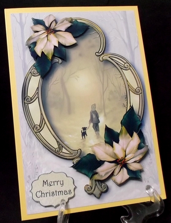 Christmas Golden Frame - Walking The Puppy by Suzi Cooper