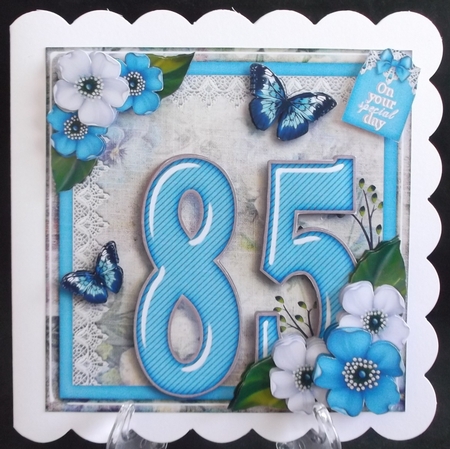 Vintage Birthday 85th Card Topper Kit 1306 by Suzi Cooper