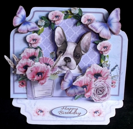 Easel Tableau - Puppy & Butterflies by Suzi Cooper