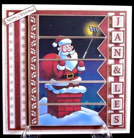 SANTA SELFIE Christmas 7.5 Quick Card Kit Create Any Name Alphabet in 2 sizes by Suzi Cooper