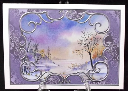 2 A5 card toppers Snow in the Dales and Pond in Winter by Suzi Cooper