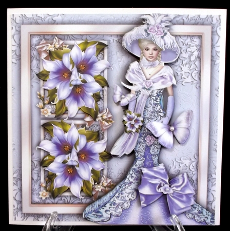 Vintage Lady with Lilac Flowers Mini Kit2 by Suzi Cooper