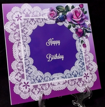 Lace Floral Card Fronts or Inserts Birthday by Suzi Cooper