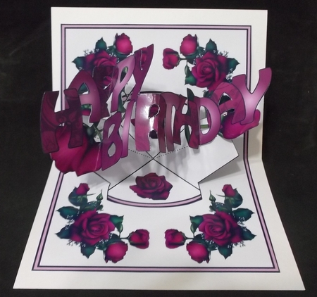 Pop & Twist card Red Roses (birthday) by Suzi Cooper