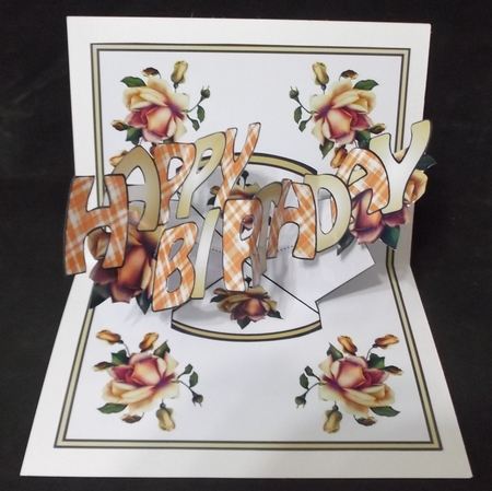 Pop & Twist card Yellow Roses (birthday) by Suzi Cooper
