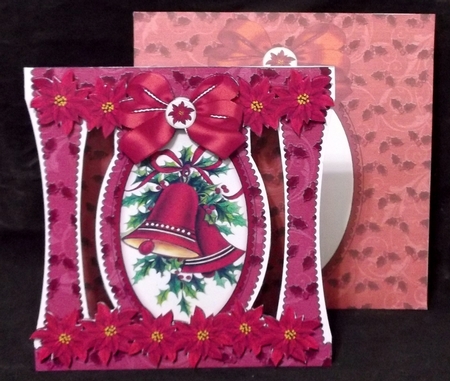 Red Bells Stand Up Cut Out 3D Christmas Card Kit by Suzi Cooper
