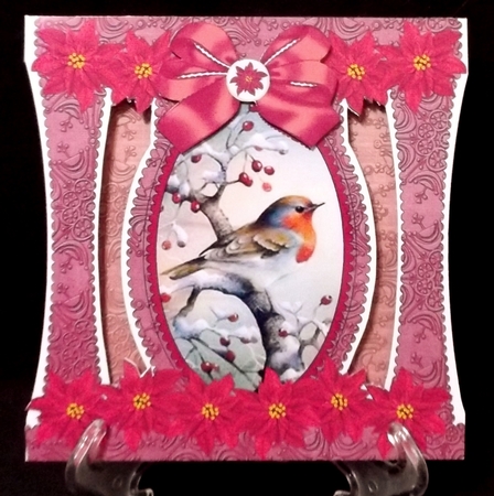 Red Robin 2 Stand Up Cut Out 3D Christmas Card Kit by Suzi Cooper