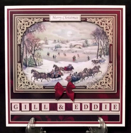 SLEIGH RIDE CHRISTMAS SCENE 7.8 Quick Card & Insert by Suzi Cooper