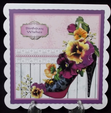 Pansies in shoe by Suzi Cooper