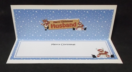 large DL Merry Christmas HUSBAND with Rudolph insert by Suzi Cooper