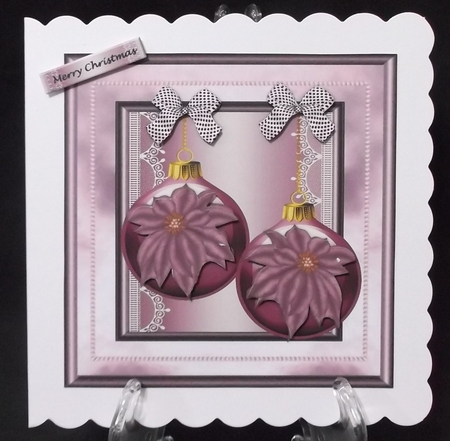 Christmas Bauble 2 & poinsettias  by Suzi Cooper