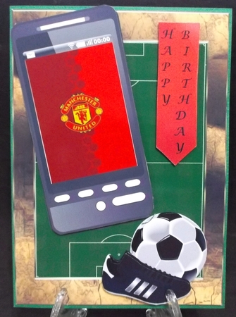 Football Phone Card for MU Fan by Suzi Cooper