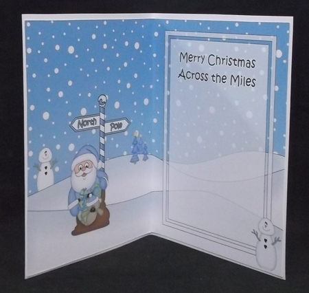 5 x 7 matching insert - Merry Christmas Across the Miles with Santa by Suzi Cooper