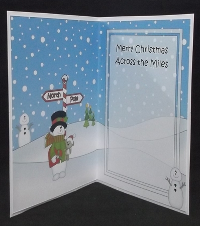 5 x 7 matching insert - Merry Christmas Across the Miles with Snowman Rio by Suzi Cooper