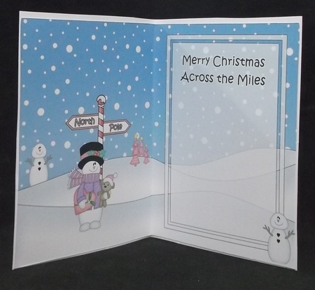5 x 7 matching insert - Merry Christmas Across the Miles with Snowman Rio by Suzi Cooper