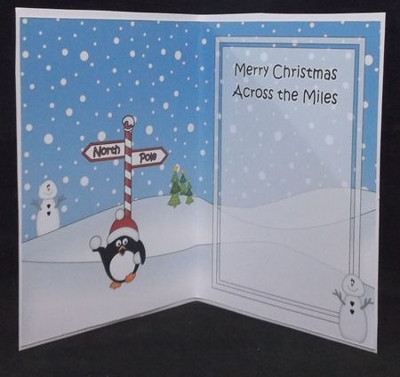 5 x 7 matching insert - Merry Christmas Across the Miles with Pip Penguin by Suzi Cooper