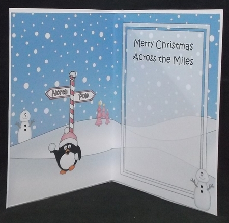 5 x 7 matching insert - Merry Christmas Across the Miles with Pip Penguin by Suzi Cooper