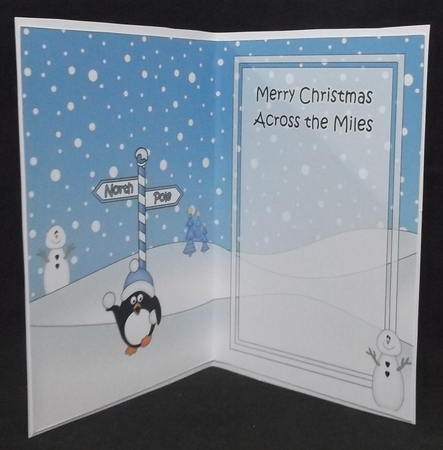 5 x 7 matching insert - Merry Christmas Across the Miles with Pip Penguin by Suzi Cooper