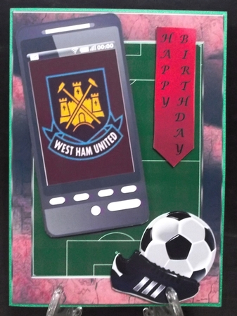 Football  Phone Card for Westham Fan Old Badge by Suzi Cooper