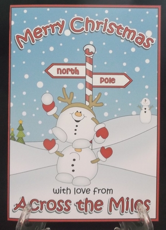 5 x 7 Quick Cut and Fold Card - Merry Christmas Across the Miles with Snowball Sam by Suzi Cooper