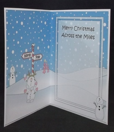 5 x 7 matching insert - Merry Christmas Across the Miles with Snowball Sam by Suzi Cooper