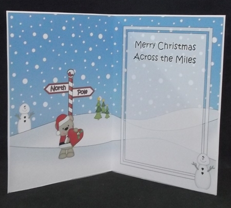 5 x 7 matching insert - Merry Christmas Across the Miles with Livvy Bear by Suzi Cooper