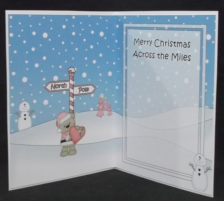 5 x 7 matching insert - Merry Christmas Across the Miles with Livvy Bear by Suzi Cooper