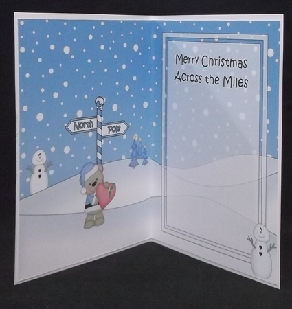 5 x 7 matching insert - Merry Christmas Across the Miles with Livvy Bear by Suzi Cooper