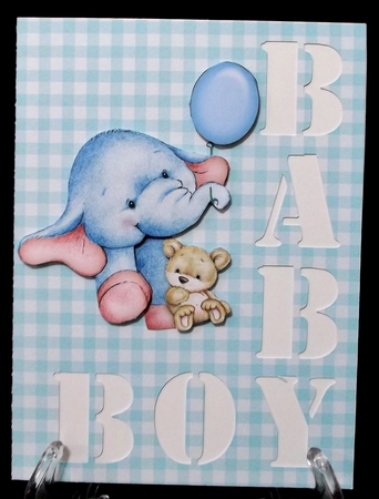 BABY BOY WORD CARD by Suzi Cooper