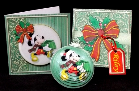3D Bauble Card And Gift Box Mickey Kit 6 by Suzi Cooper