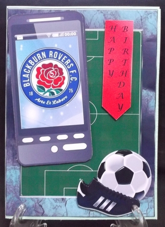Football Phone Card for Blackburn Rovers Fan by Suzi Cooper