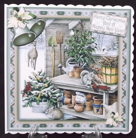 JJ THE CHRISTMAS POTTING SHED 8X8 by Suzi Cooper