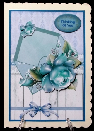 Envelope of flowers blue by Suzi Cooper
