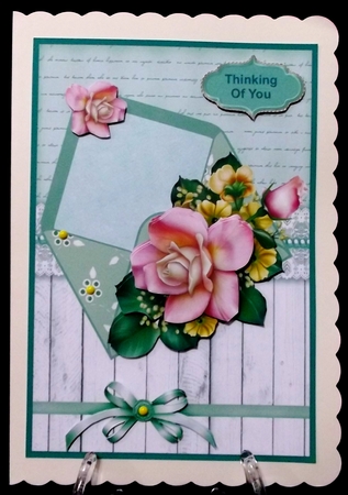 Envelope of flowers green by Suzi Cooper