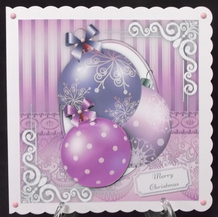 Beautiful Purple Baubles 8x8 by Suzi Cooper