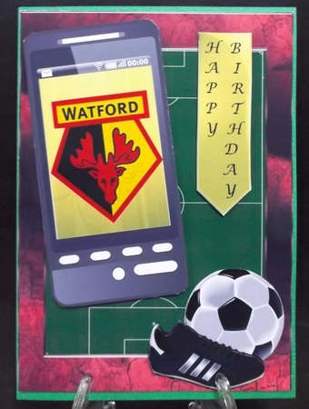 Football Phone Card for Watford Fan by Suzi Cooper