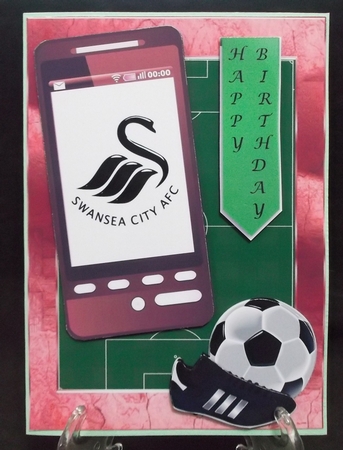 Football Phone Card for Swansea City Fan by Suzi Cooper