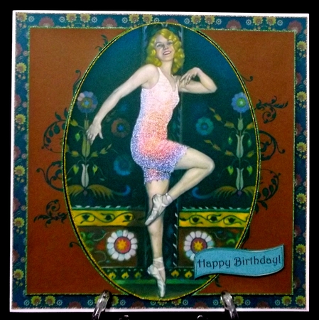 Art Deco Lady Ballet Dancer All Occasion Decoupage Card Making Kit by Suzi Cooper