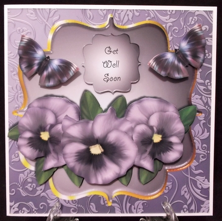 Scallop Topper Pansies & Butterflies by Suzi Cooper