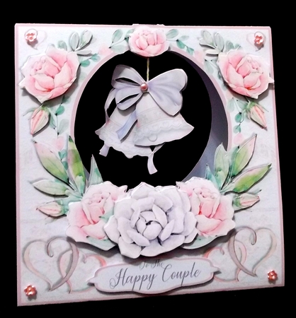 STAND-ALONE EASEL DANGLER - Wedding Bells & Roses by Suzi Cooper