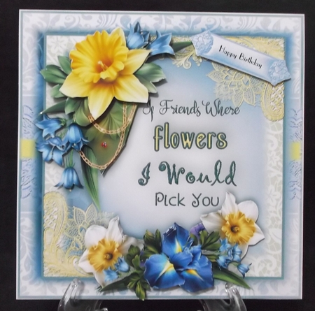 Friends And Flowers Card Front Kit by Suzi Cooper