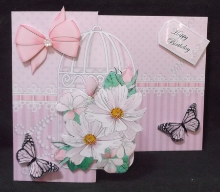 3D Shaped No-Hole Fold Back Mini Kit - Birdcage, Butterfly Bouquet Flowers & Lace  by Suzi Cooper