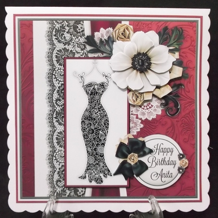 LITTLE BLACK DRESS 7.5 Decoupage & Insert Optional Butterflies Mini Kit by Suzi Cooper