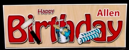 Large DL HAPPY BIRTHDAY 3D decoupage by Suzi Cooper